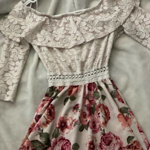 Lace top Floral Dress